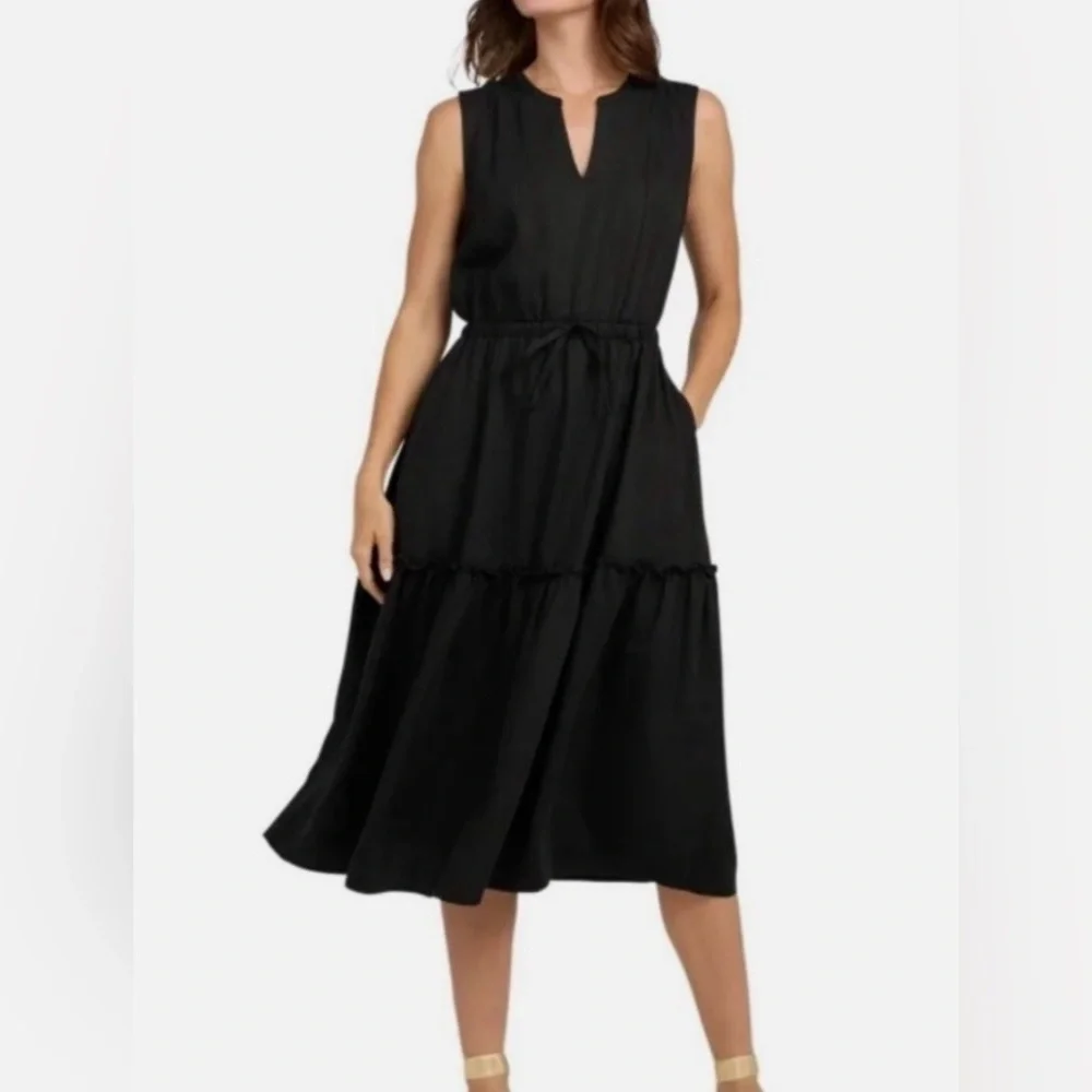 Lands' End Black Sleeveless Midi Dress - Picture 5 of 5